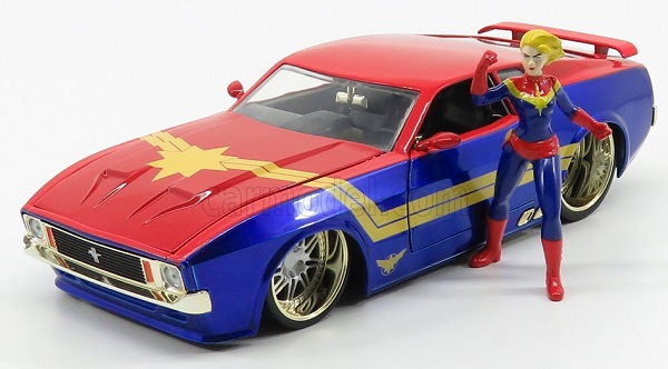 ford - mustang mach i 1973 with captain marvel figure 253225009 Модель 1:24