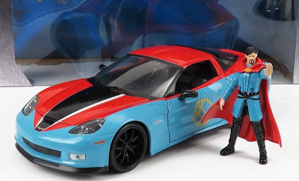 Модель 1:24 CHEVROLET Corvette Z06 2015 With Doctor Strange Figure, Blue Red
