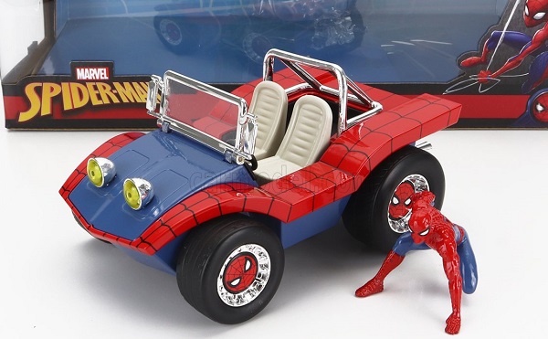 MAYERS MANX Buggy With Spiderman Figure Marvel 1964, Blue Red