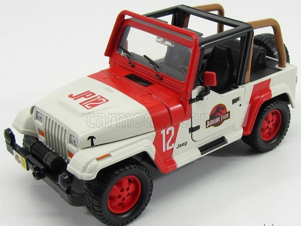 Модель 1:24 Jeep - Wrangler Rubicon Open - Jurassic World Movie 2015 White Red