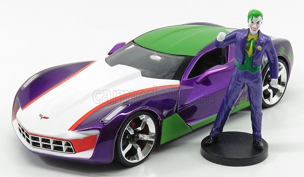 CHEVROLET Corvette Stingray With Joker Figure 2009, Purple Green White