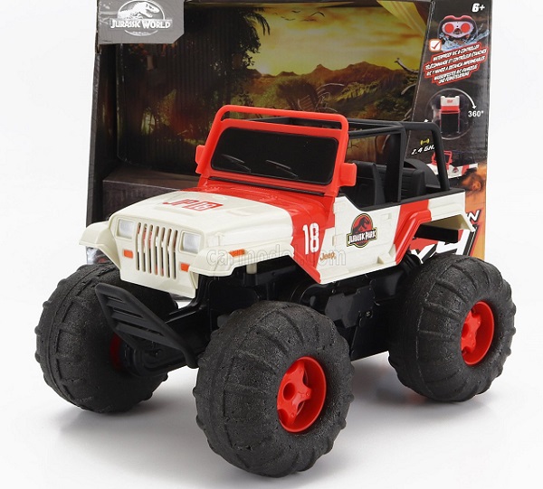 JEEP Wrangler Sea And Water Land Open (2015) - Jurassic World, White Red 253255045-RC Модель 1:16