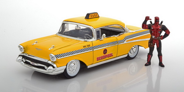 Модель 1:24 Chevrolet Bel Air Taxi Deadpool (c фигуркой)