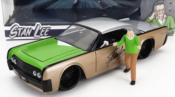 Lincoln Continental With Stan Lee Figure 1963, Gold Green Silver