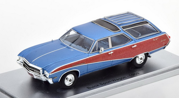 Модель 1:43 Buick Sports Wagon - 1969 - light blue/wood