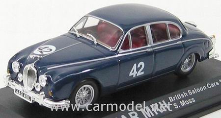 jaguar mk ii №42 british saloon cars - stirling moss blue EDI004 Модель 1:43