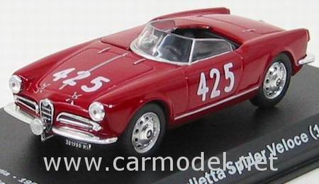 Модель 1:43 Alfa Romeo Giulietta Spider Veloce №425 Mille Miglia (Consalvo Sanesi) - red
