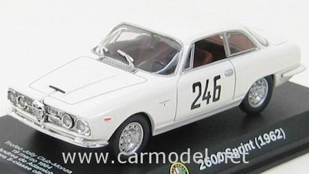 Модель 1:43 Alfa Romeo 2600 Sprint №246 Winner Trofeo Jolly Club Momza (Andrea de Adamich) - white