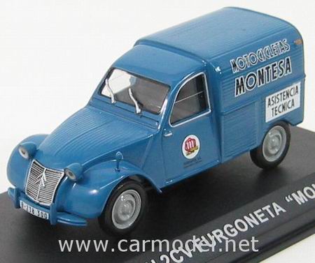 citroen 2cv furgoneta «motocicletas montesa» - blue EDI092 Модель 1:43