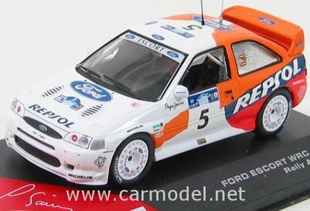 Модель 1:43 Ford Escort WRC №5 10th Rally Acropolis (Carlos Sainz - Luis Moya) / white orange red