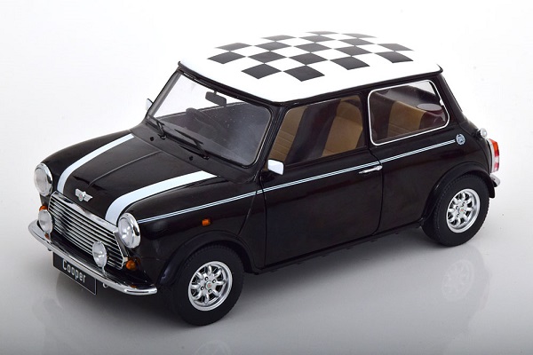 Модель 1:12 Mini Cooper RHD black white Chequered Flag