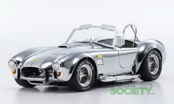 shelby cobra 427 s/c roadster 1962 - chrome with silver decal work 08047CP Модель 1:18