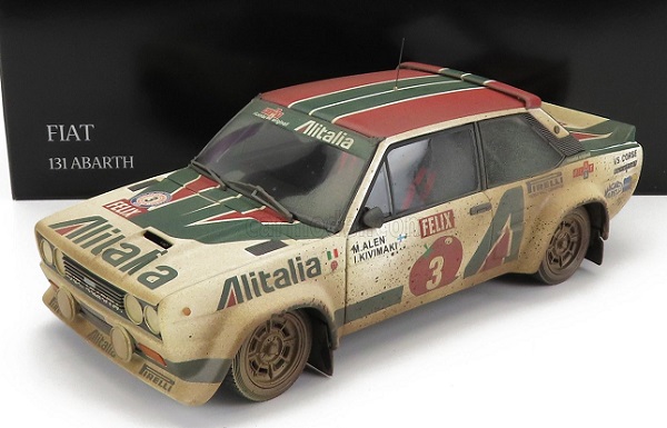 Модель 1:18 FIAT 131 Abarth Team Alitalia N3 Winner Rally 1000 Lakes (dirty Version) - 1978 - M.Alen - I.Kivimaki, White Green Red