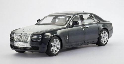 Модель 1:18 Rolls-Royce Ghost SWB (LHD) Darkest Tungsten Seashell Satin Silver
