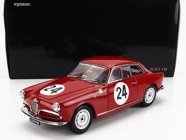 Модель 1:18 Alfa Romeo Giulietta Sv Sprint Veloce N24 Targa Florio - 1958 - N.Todaro - R.Barbato, Red