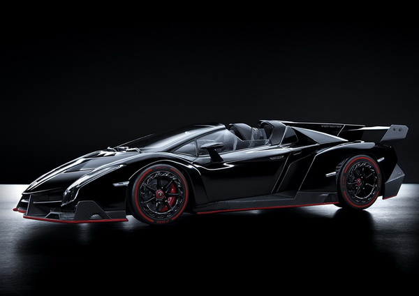 Модель 1:18 Lamborghini Veneno Roadster - black/red line