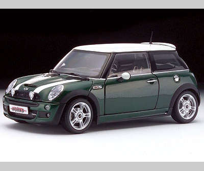 mini cooper john cooper special (lhd) green/white stripe 08558GS Модель 1:18