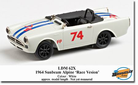 sunbeam alpine race car special LDM62x Модель 1:43