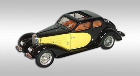 Модель 1:43 Bugatti T57 Coupe Ventoux open roof - black/yellow (L.E.500pcs.)