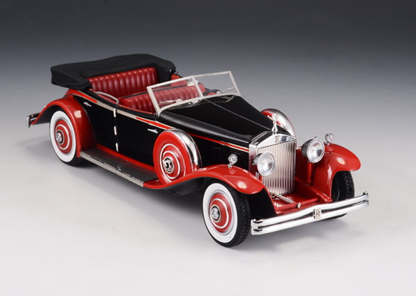 Модель 1:43 Rolls-Royce Phantom II Brewster Newmarket Permanent Sport Sedan (открытый) - black/red