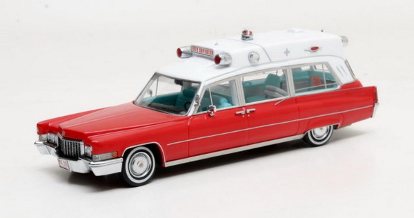cadillac superior 51+ "ambulance" (скорая помощь) - red/white MX20301-191 Модель 1:43