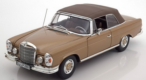 mercedes-benz 280 se w111 cabrio 1968-1969 - light brown B66040629 Модель 1:18