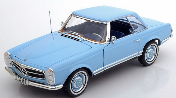 mercedes-benz 230 sl (w113) cabrio hardtop 1963-1967 - light blue B66040633 Модель 1:18