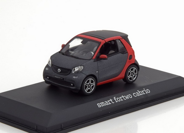 smart fortwo cabrio (c жесткой крышей) - graphite/red B66960286 Модель 1:43