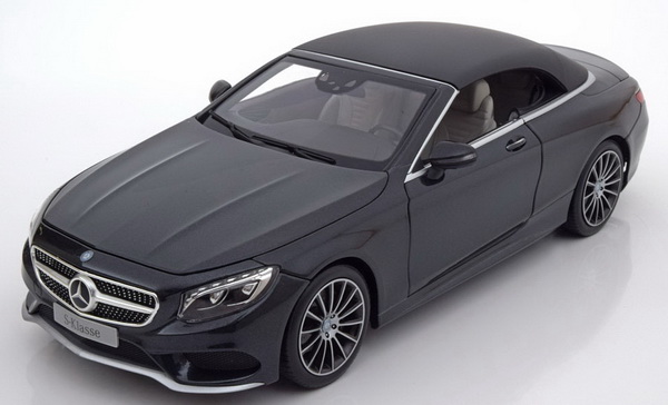 Модель 1:18 Mercedes-Benz S-class Cabrio Softtop (A217) - dark grey