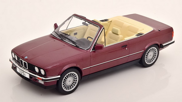 Модель 1:18 BMW 325i Convertible (E30) 1985 Metallic Dark Red
