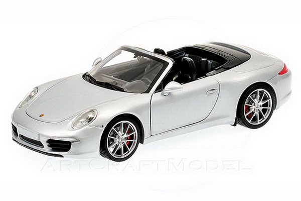 Модель 1:18 Porsche 911 Carrera S Cabrio (991) - silver