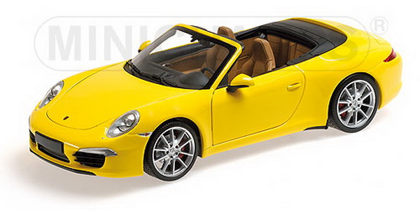 Модель 1:18 Porsche 911 Carrera S Cabrio (991) - yellow