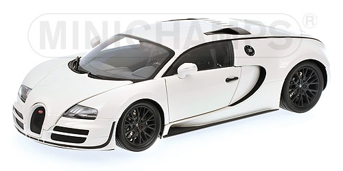 Модель 1:18 Bugatti Veyron Super Sport - white/black rims