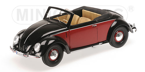 Модель 1:18 Volkswagen 1200 Cabrio HEBMUELLER - black/red
