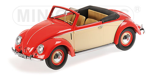 Модель 1:18 Volkswagen 1200 Cabrio HEBMUELLER - red/cream