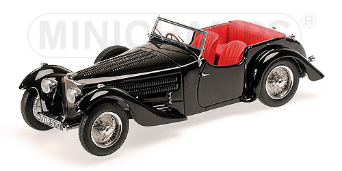 Модель 1:18 Bugatti T57C Corsica Roadster - black/red