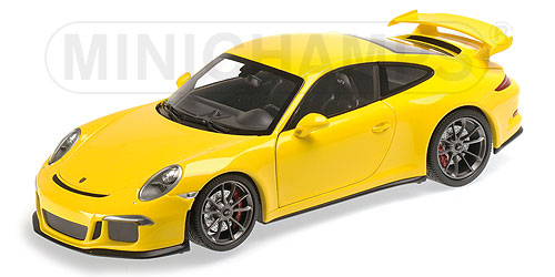 porsche 911 gt3 (991) - yellow/silver wheels 110062722 Модель 1:18