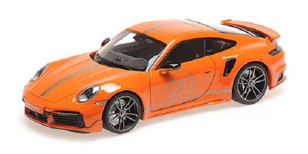 PORSCHE 911 (992) Turbo S Sport Design (2021), orange silver 113069074 Модель 1:18