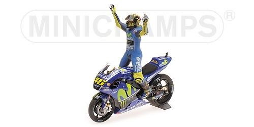 Модель 1:12 Yamaha YZR-M1, Movistar Yamaha MotoGP, Rossi, Winner Assen GP 2017, with figurine