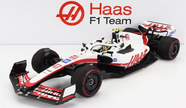 Модель 1:18 HAAS F1 Vf-22 Ferrari Team HAAS №47 11th Bahrain GP 2022 Mick Schumacher, White Black Red