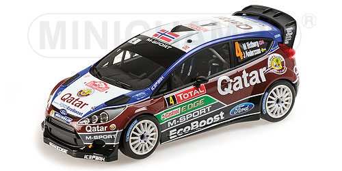 Модель 1:18 Ford Fiesta RS WRC №4 QATAR M-Sport World RALLY Team Rallye Monte-Carlo (Mads Ostberg - Jonas Andersson)