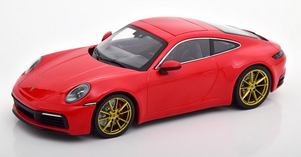 Модель 1:18 Porsche 911 (992) Carrera 4S Coupe 2019 - red (L.E.304pcs for Modelissimo)