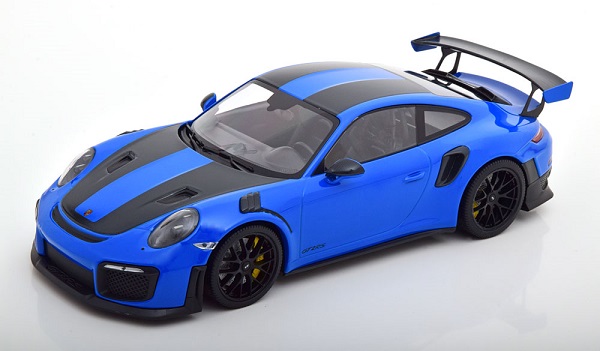 Модель 1:18 Porsche 911 (991/2) GT2 RS Weissach Package mit schwarzen Magnesium Felgen - blue/black (L.E.111pcs)