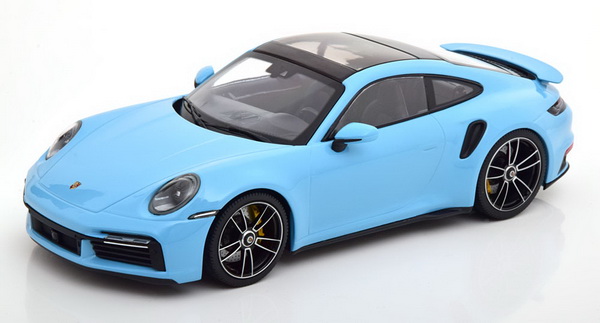 porsche 911 (992) turbo s - light blue (l.e.306pcs) 153069076 Модель 1:18