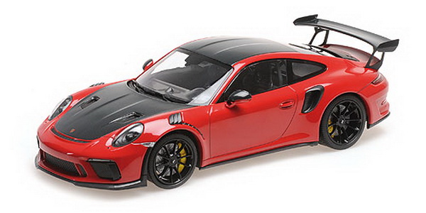 Модель 1:18 Porsche 911 GT3RS (991.2) - 2019 - RED W/ WEISSACH PACKAGE W/ BLACK WHEELS