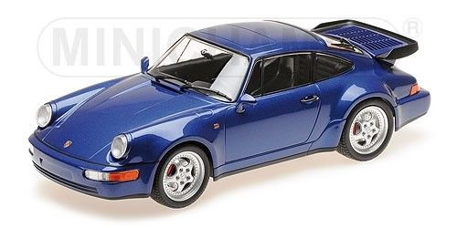 porsche 911 turbo (964) 1990 blue metallic 155069101 Модель 1:18