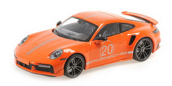 Модель 1:18 Porsche 911 (992) turbo S Coupe №20 Sport Design - orange