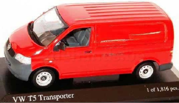 volkswagen t5 transporter - red 400052260 Модель 1:43