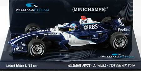 williams fw28 test driver (alexander wurz) 400060035 Модель 1:43