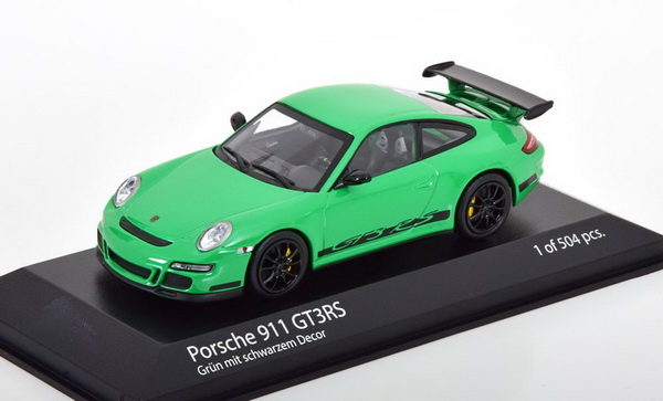 Модель 1:43 Porsche 911 (997) GT3 RS - 2006 - Green/Black (L.e. 504 pcs.)